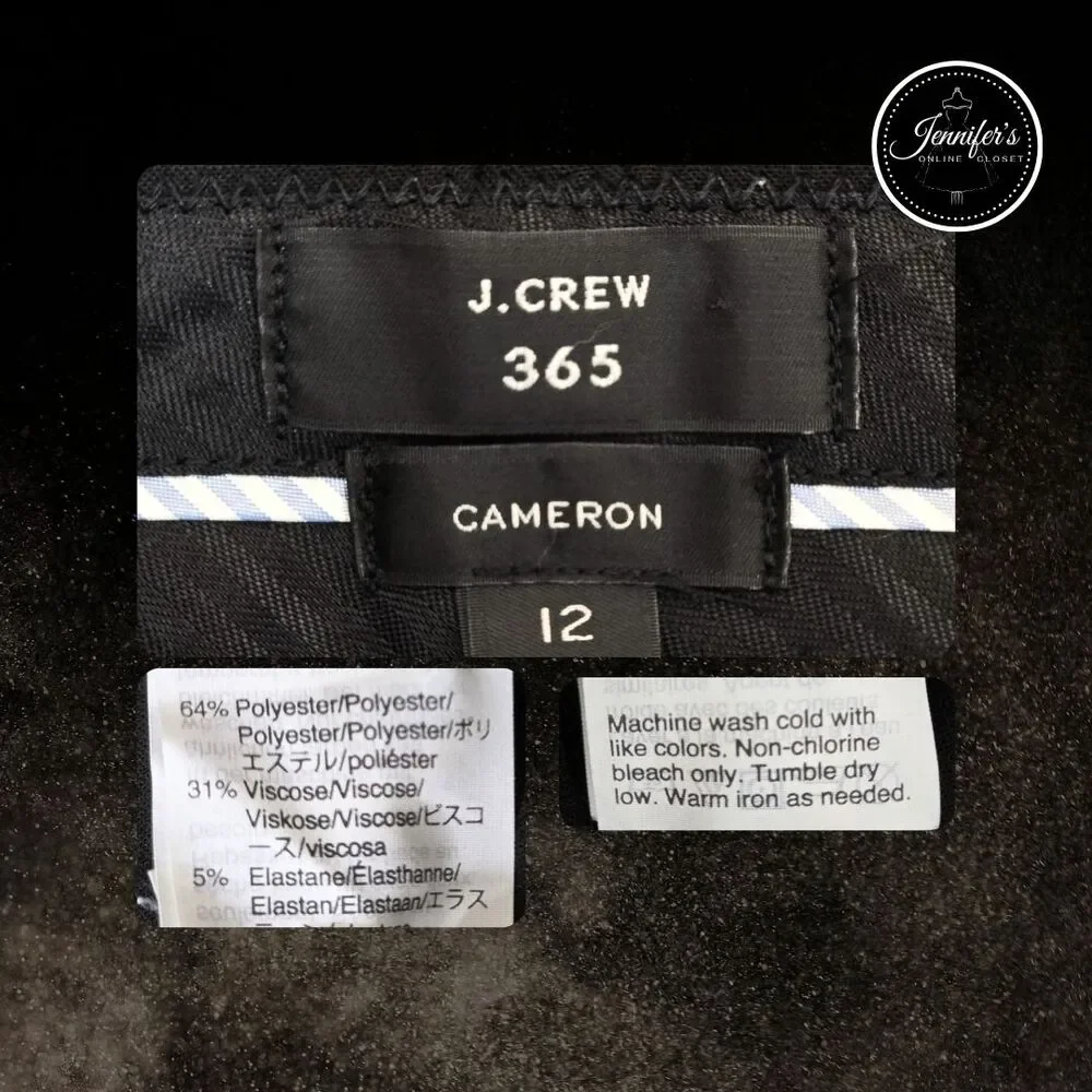 J. Crew 365 Women's Black Cameron Cropped Dress Pants Size 12